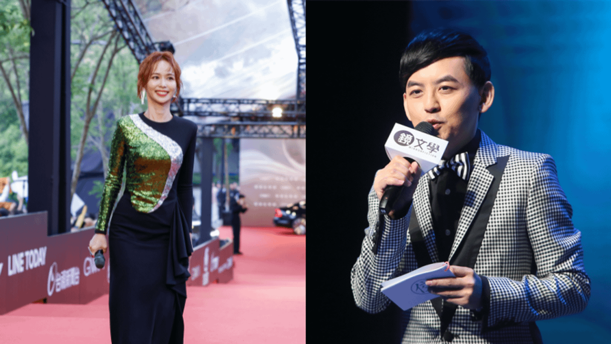 金曲34》陳明珠(左)主持紅毯「收到黃子佼訊息打氣」。(圖/翻攝自TTV) 金曲34》陳明珠(左)主持紅毯「收到黃子佼訊息打氣」。(圖/翻攝自TTV)