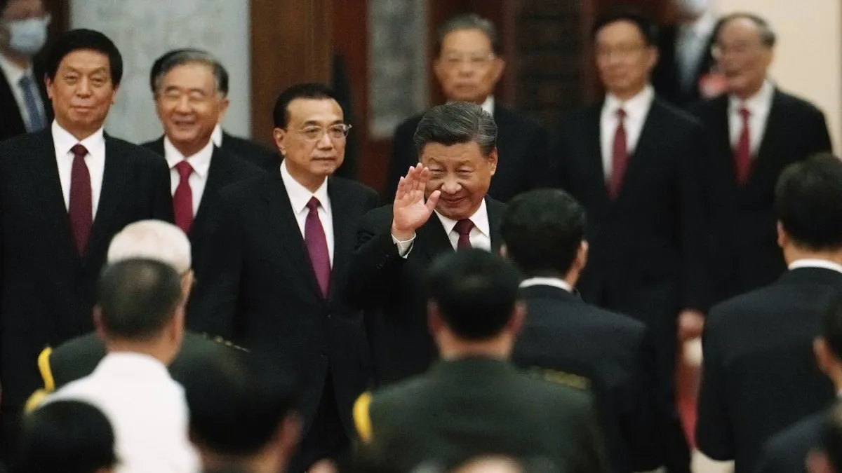 中共領導人習近平、李克強、汪洋、栗戰書(由右至左)。(美聯社)