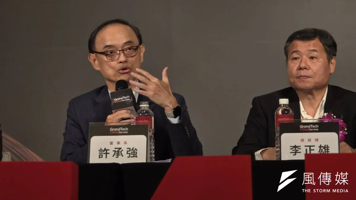 昕奇雲端董事長許承強(左)、總經理李正雄(右)。(魏鑫陽攝)