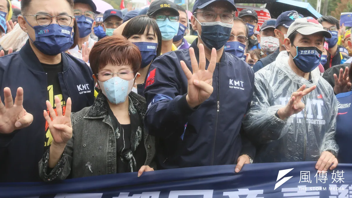 國民黨為公投舉辦的「我同意!YES大遊行」造勢活動。(柯承惠攝)