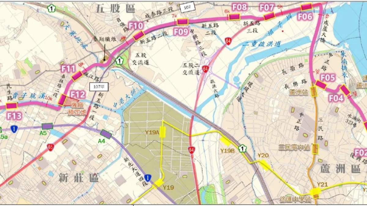 五泰輕軌路線圖。(圖/新北市捷運局提供)