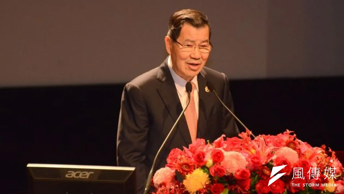 前副總統蕭萬長15日出席兩岸企業家峰會致詞。(宋小海攝)