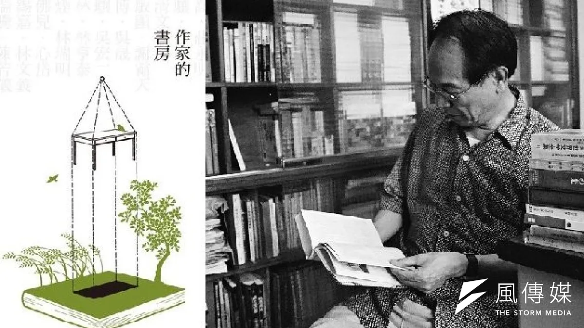 作家李喬的書桌,是父親留給他的唯一遺產;福克納的作品則是小說家的最愛。(圖為作者陳文發攝,風傳媒合成)