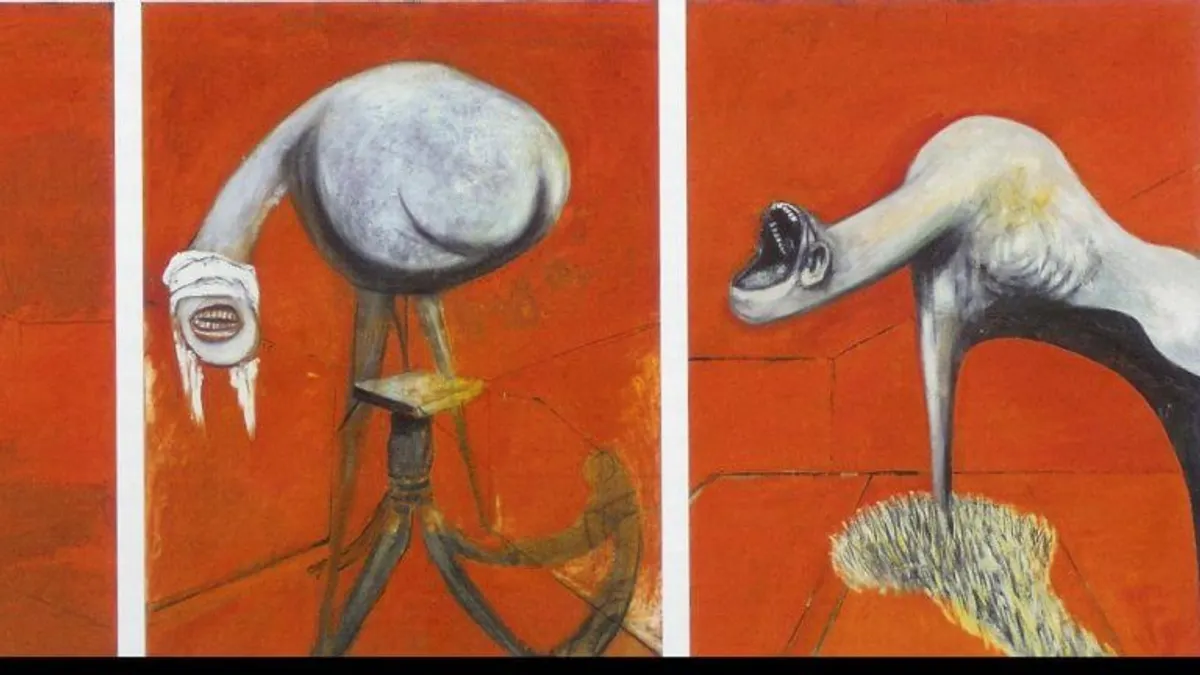 法蘭西斯培根風格強烈、頗受爭議,甚至被柴契爾夫人說「那個畫可怕圖畫的人」。為何他這麼喜歡創作這樣的畫作呢?從培根出生的星盤就可略知一二!(圖/城市美學新態度)