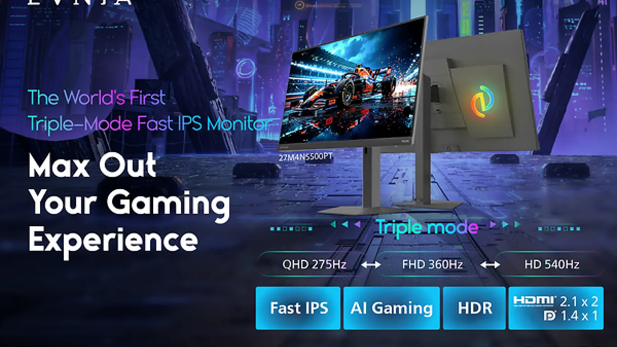 Philips Evnia Launches the World's First Triple-Mode Fast IPS Gaming Monitor that Allows Gamers to Switch Between Three High-Performance Resolution Modes