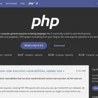 ウェブサイトで広く使われているプログラミング言語「PHP」で、AIを活用した調査により2件の脆弱性が発見された。(PHP公式サイトの警告画面より) ウェブサイトで広く使われているプログラミング言語「PHP」で、AIを活用した調査により2件の脆弱性が発見された。(PHP公式サイトの警告画面より)