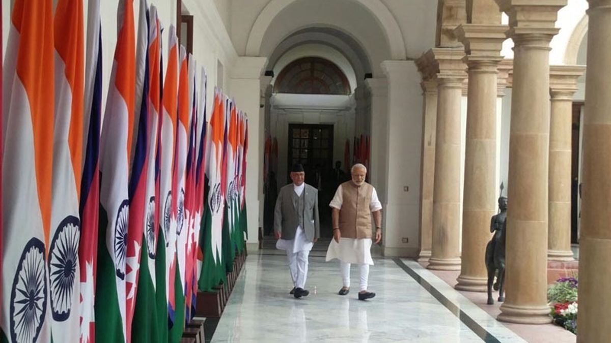 尼泊爾總理歐立訪印,與印度總理莫迪會面。(來源:thehimalayantimes.com) 尼泊爾總理歐立訪印,與印度總理莫迪會面。(來源:thehimalayantimes.com)