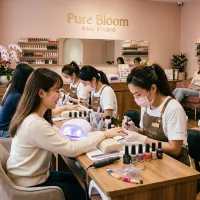 在台北市通化街開設美甲工作室的阮小姐表示,隨著服務項目增加,小工作室早已不敷使用,阮小姐便租下街邊寬敞的店面,掛起明亮溫馨的招牌。(示意圖/AI生成) 在台北市通化街開設美甲工作室的阮小姐表示,隨著服務項目增加,小工作室早已不敷使用,阮小姐便租下街邊寬敞的店面,掛起明亮溫馨的招牌。(示意圖/AI生成)