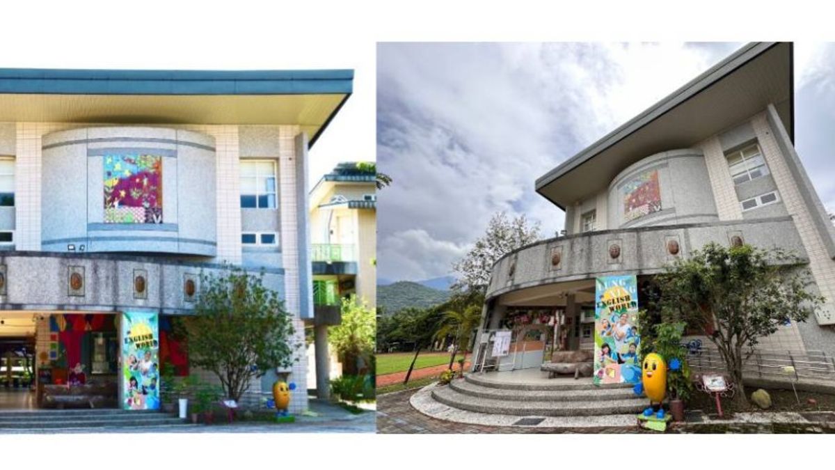 張哲淵主任用各種角度拍出校園景觀,師生們說學校怎麼「歪樓」了,有人說像一個帶著博士帽的學者,令人會心一笑。(圖/教育局提供) 張哲淵主任用各種角度拍出校園景觀,師生們說學校怎麼「歪樓」了,有人說像一個帶著博士帽的學者,令人會心一笑。(圖/教育局提供)