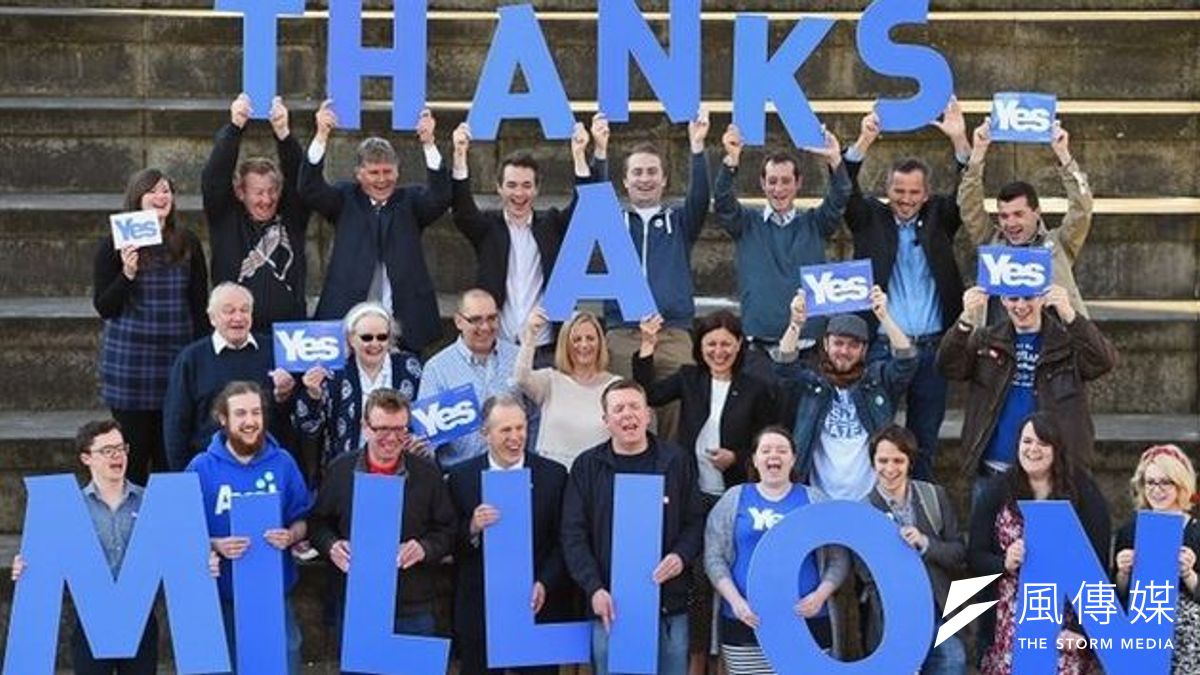 蘇格蘭獨立宣言連署人數已經突破百萬大關(取自網路) 蘇格蘭獨立宣言連署人數已經突破百萬大關(取自網路)