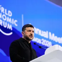 世界経済フォーラムに出席し、演説を行うウクライナのゼレンスキー大統領。(写真/AP通信提供) 世界経済フォーラムに出席し、演説を行うウクライナのゼレンスキー大統領。(写真/AP通信提供)