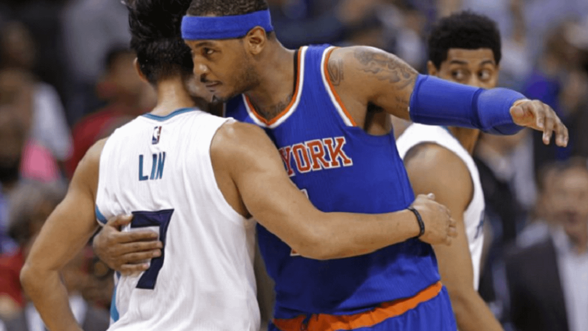 傳言籃網要用林書豪(左)與雷霆交易選秀權與安東尼(右),林書豪出面否認這項交易。(美聯社) 傳言籃網要用林書豪(左)與雷霆交易選秀權與安東尼(右),林書豪出面否認這項交易。(美聯社)