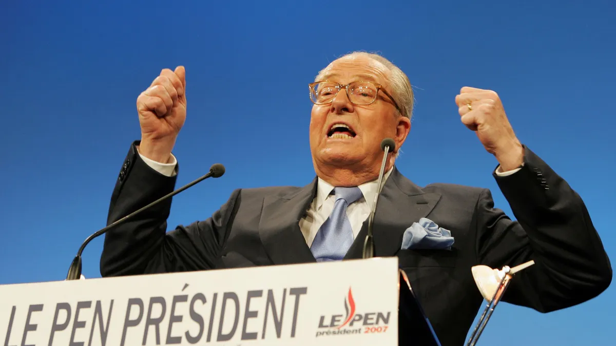 法國極右派傳奇領袖人物讓-馬里・勒潘(Jean-Marie Le Pen)96歲逝世。(美聯社)