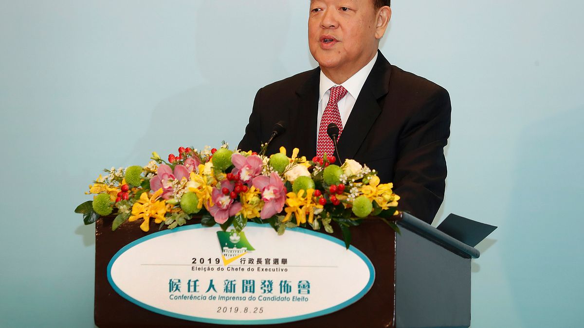 澳門新任特首賀一誠。(美聯社) 澳門新任特首賀一誠。(美聯社)