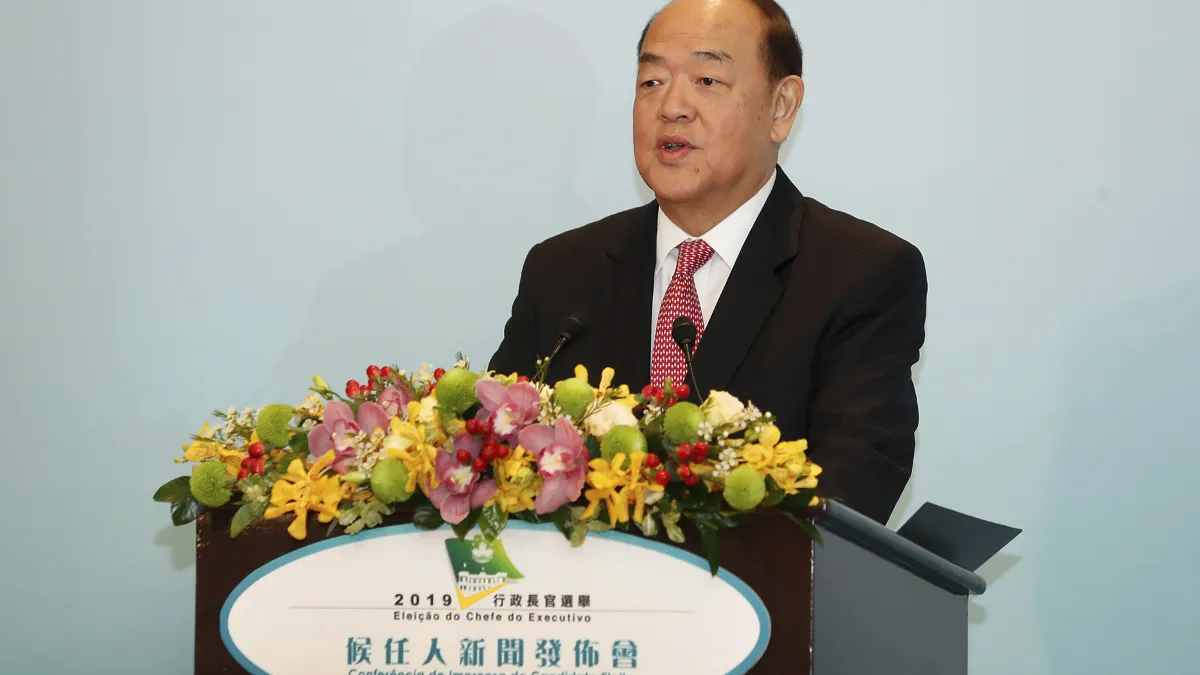 澳門新任特首賀一誠。(美聯社)