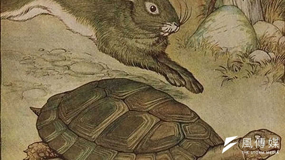 笑是優越感作遂還是出於怯懦?在哲學領域頗有爭論(圖為龜兔賽跑,取自維基百科) 笑是優越感作遂還是出於怯懦?在哲學領域頗有爭論(圖為龜兔賽跑,取自維基百科)