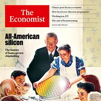 最新号の『エコノミスト』の表紙は、トランプ大統領の「半導体製造の夢」を描いている。 最新号の『エコノミスト』の表紙は、トランプ大統領の「半導体製造の夢」を描いている。