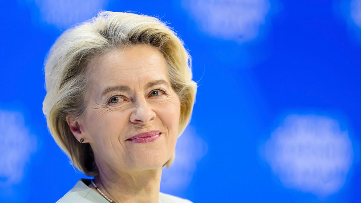 歐盟執委會主席馮德萊恩在達沃斯論壇發言。(美聯社) 歐盟執委會主席馮德萊恩在達沃斯論壇發言。(美聯社)