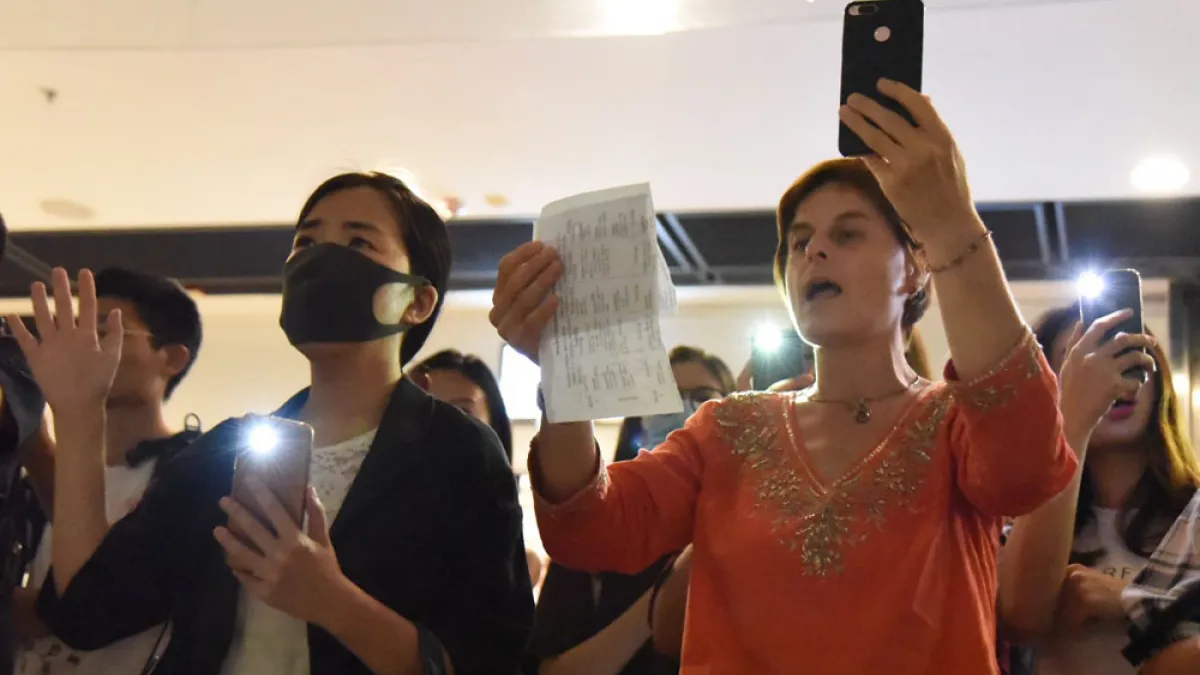 香港人新一代的心聲,要「光復」,要在這時代上起革命(Revolution of our time)。(王紀堯攝)