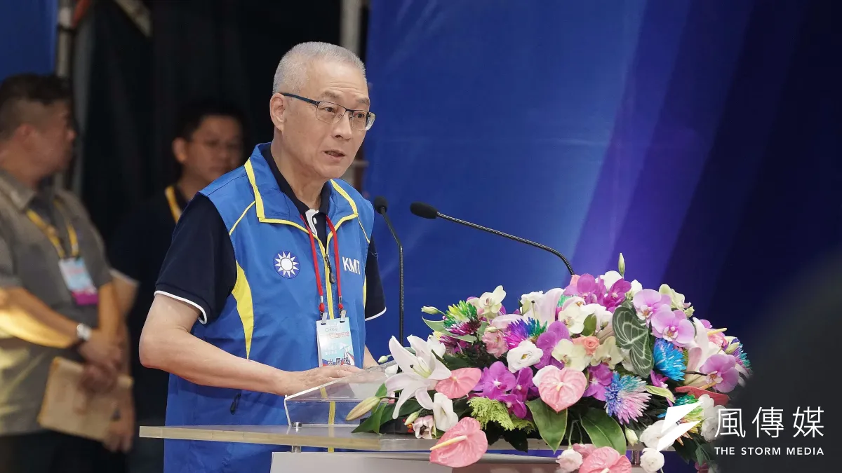 國民黨主席吳敦義28日在全代會上細數民進黨的「失政」。(盧逸峰攝)