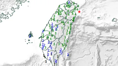 根據中央氣象局最新資訊顯示,10日21時19分發生芮氏規模6.7地震,地震深度76.8公里,震央位於宜蘭縣政府東方27.2公里。(取自中央氣象局網站)