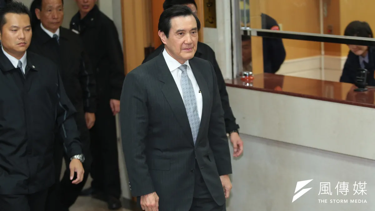 前總統馬英九今(21)日因違反通保法案至台北地院出庭。(顏麟宇攝)