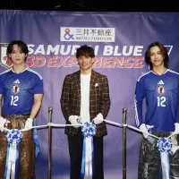 渋谷で次世代型没入応援イベントが開幕し、宮本恒靖会長とアンバサダーのJI BLUEがXR技術を駆使した圧倒的な体験とともに日本代表への熱いエールを送った。(写真/SAMURAI BLUE 3D EXPERIENCE製作委員会提供) 渋谷で次世代型没入応援イベントが開幕し、宮本恒靖会長とアンバサダーのJI BLUEがXR技術を駆使した圧倒的な体験とともに日本代表への熱いエールを送った。(写真/SAMURAI BLUE 3D EXPERIENCE製作委員会提供)