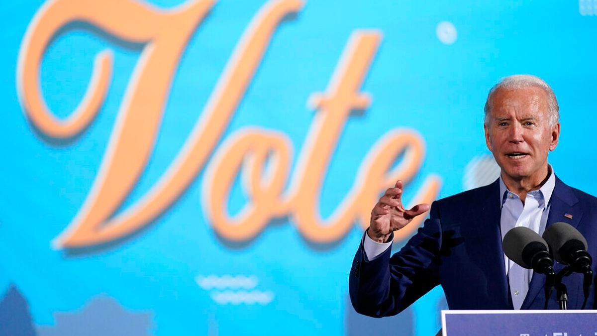 美國民主黨總統候選人拜登29日在佛羅里達的坦帕市造勢。(美聯社) 美國民主黨總統候選人拜登29日在佛羅里達的坦帕市造勢。(美聯社)