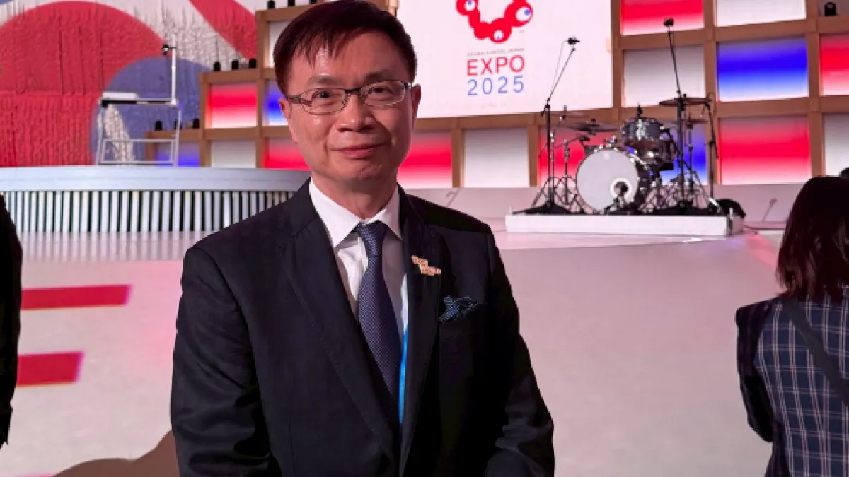 2025年日本大阪世界博覽會開幕,外貿協會董事長黃志芳以玉山數位科技公司身分出席開幕式。(資料照,黃志芳提供)