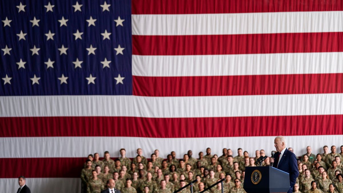 2023年9月11日,美國總統拜登在阿拉斯加的美軍基地發表談話,紀念九一一事件22週年。 (美聯社) 2023年9月11日,美國總統拜登在阿拉斯加的美軍基地發表談話,紀念九一一事件22週年。 (美聯社)