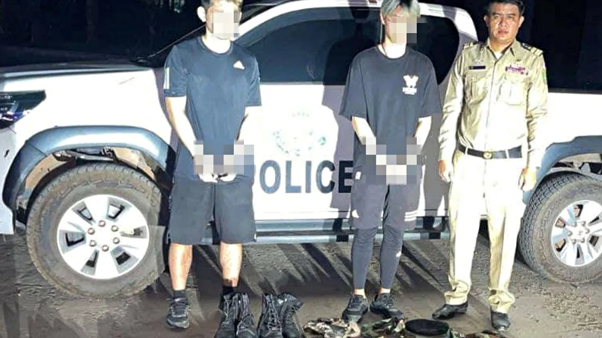 晚安小雞和同夥阿鬧遭柬埔寨當局判刑兩年,法院也公開兩人的真實姓名和年齡。(圖/翻攝自FB/General Commissariat of National Police)