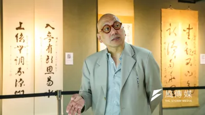 松濤社負責人、建築師宋緒康本月在台北舉辦「中華文化之滅絕與復興」展覽活動。(顏麟宇攝)