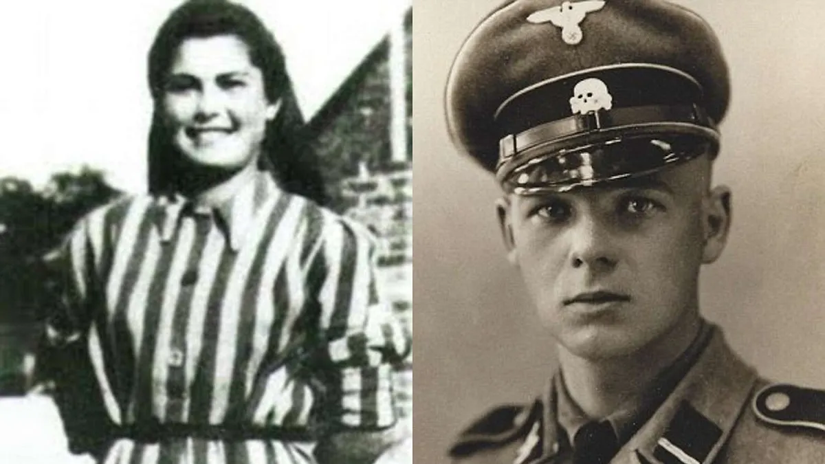 在集中營中,納粹軍官溫施Franz Wunsch(左)愛上這位猶太少女史東諾娃Helena Citronova(右)。(合成圖/擷取自網路) 在集中營中,納粹軍官溫施Franz Wunsch(左)愛上這位猶太少女史東諾娃Helena Citronova(右)。(合成圖/擷取自網路)