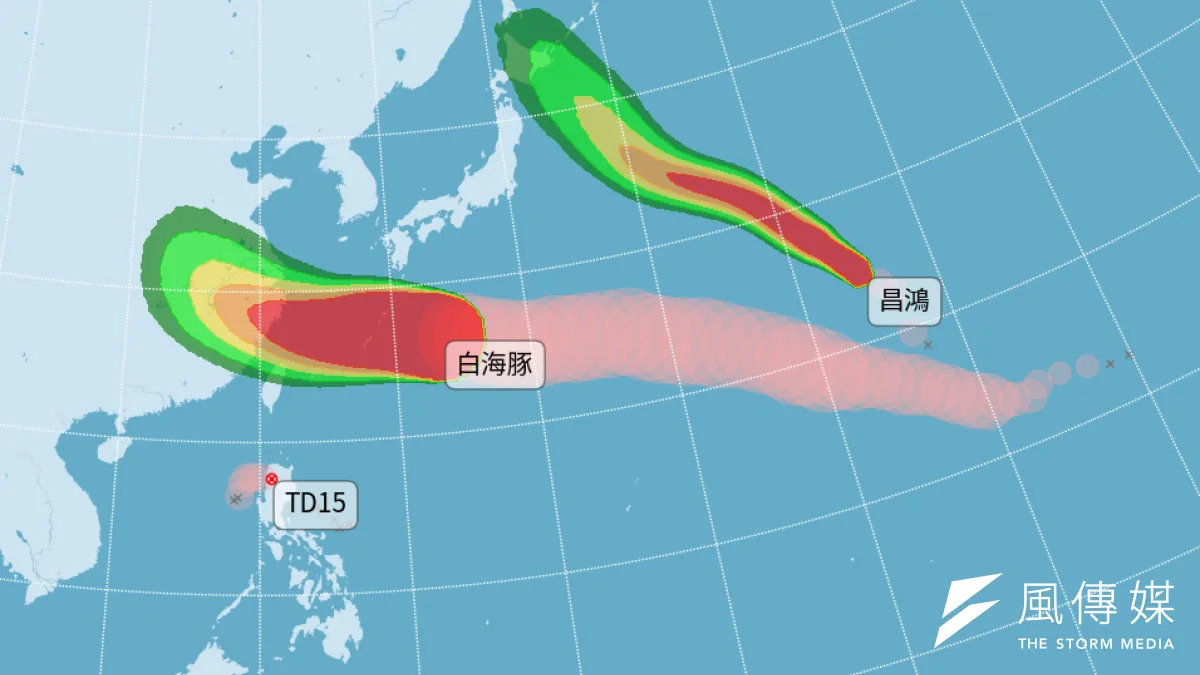 中颱白海豚路徑西修恐衝擊台灣。(取自中央氣象署)