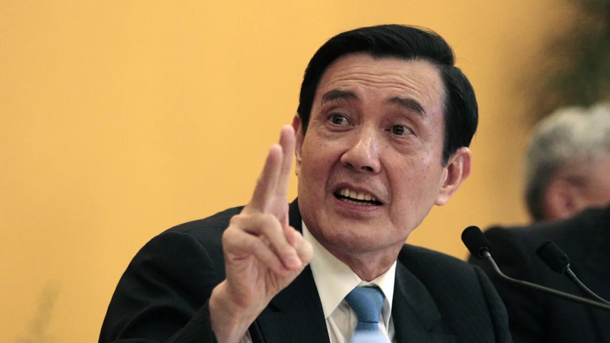2015年11月7日馬習會,馬英九總統主持記者會(美聯社)