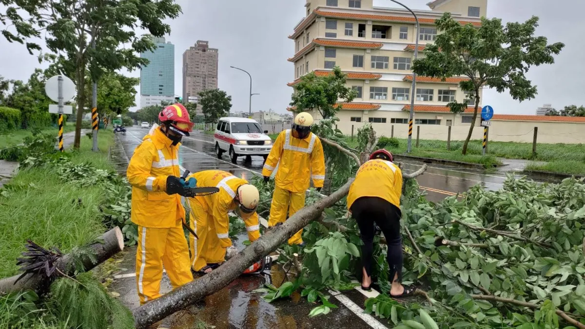 南市府儘速搶修路樹傾倒,恢復市容,維護道路交通安全。(圖/台南市府提供)