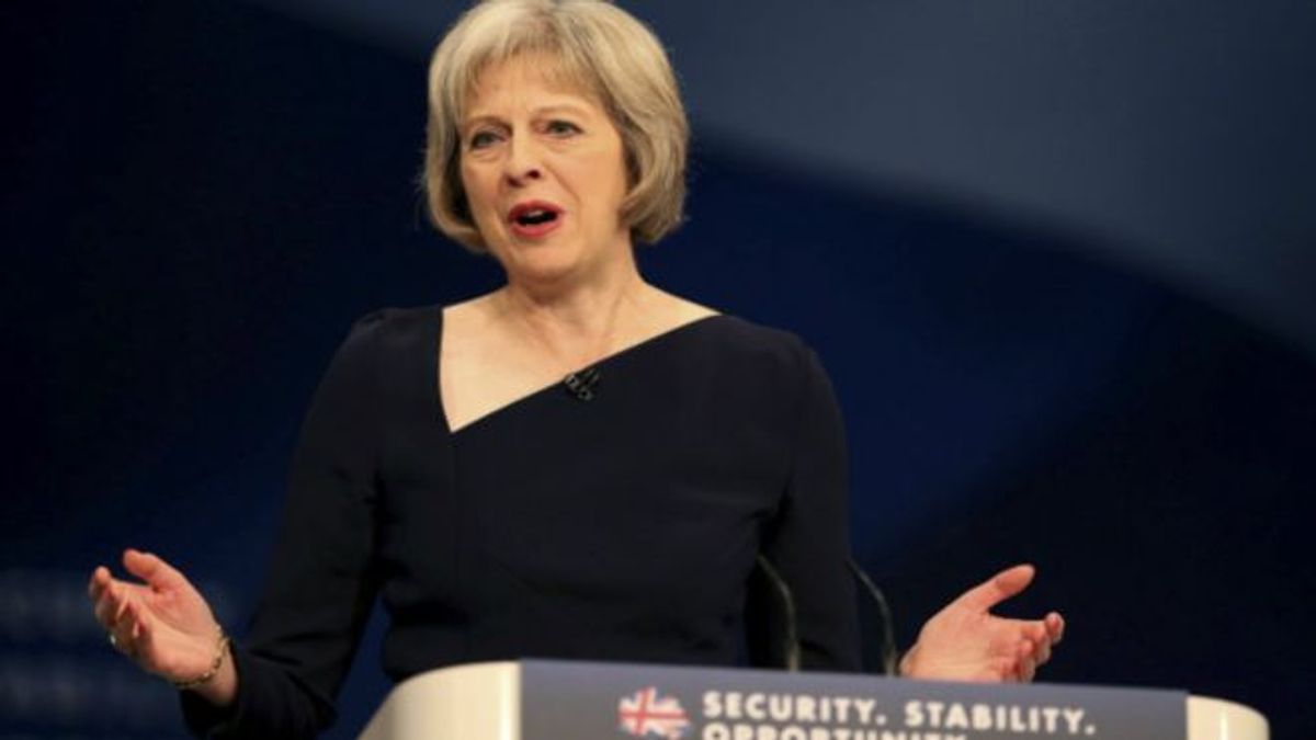 梅說,需要對移民加以控制。(BBC中文網) 梅說,需要對移民加以控制。(BBC中文網)