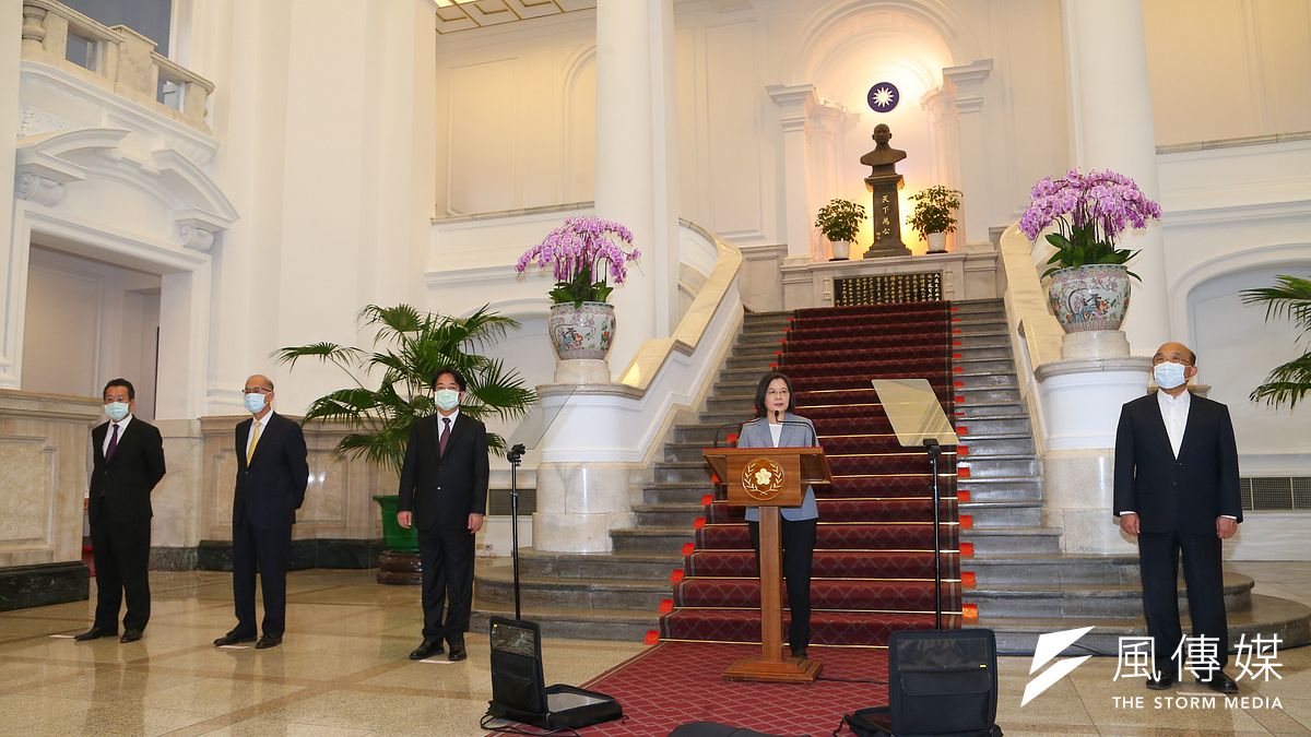 總統蔡英文28日針對國際經貿情勢發表談話,宣布開放美豬美牛。(顏麟宇攝) 總統蔡英文28日針對國際經貿情勢發表談話,宣布開放美豬美牛。(顏麟宇攝)