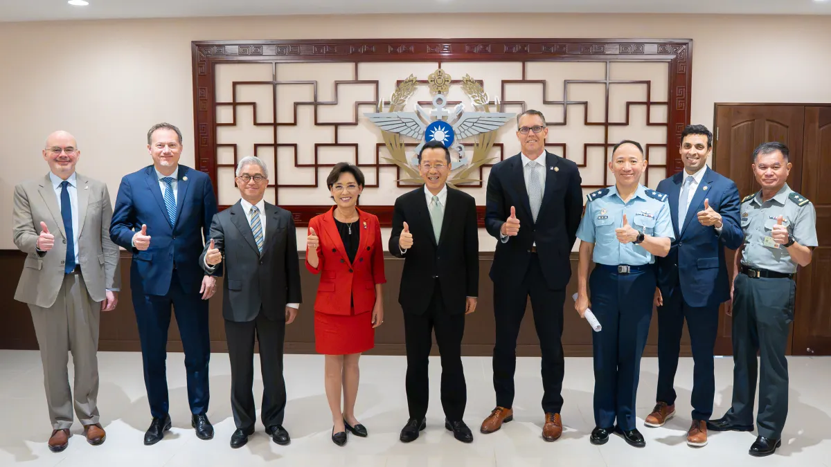 Taiwan's Defense Minister Wellington Koo (fifth from left) meets with Rep. Young Kim and a bipartisan US House delegation on July 31. (Photo: Ministry of National Defense)