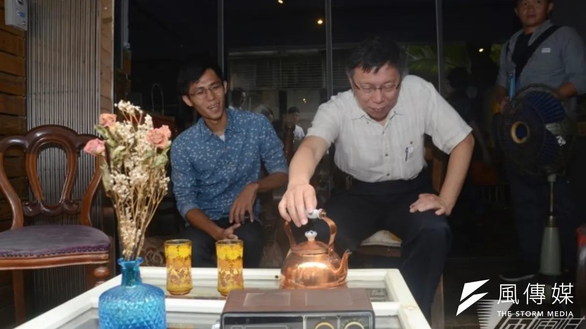 台北市長參選人柯文哲16日上午出席「Go!Youth!做你自己」活動。(宋小海攝)