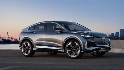 Audi Q4 Sportback e-tron concept全球首度耀眼登場,其量產車型亦將於2021年加入品牌純電產品陣列,成為旗下第七款電動車家族成員!(圖/台灣奧迪提供)
