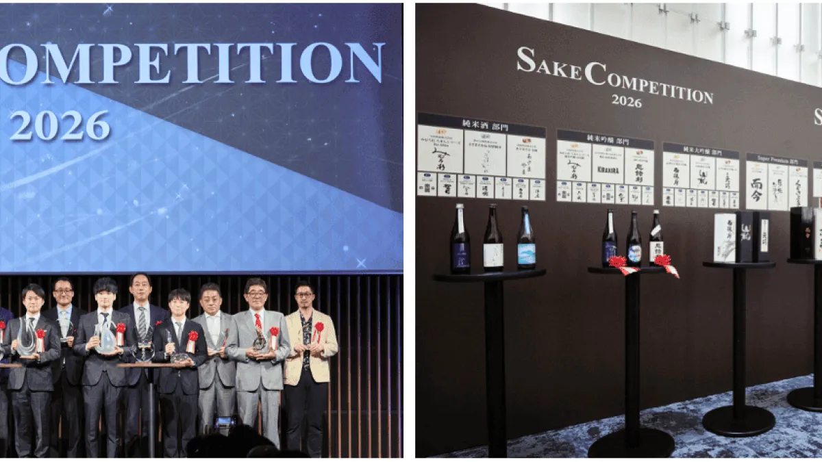 At the 'SAKE COMPETITION 2026', where over 1,000 entries from 367 breweries nationwide competed, Imanishi Shuzo from Nara Prefecture won first place in both the Junmai and Junmai Ginjo categories, achieving a double crown. (Photo / Provided by SAKE COMPET