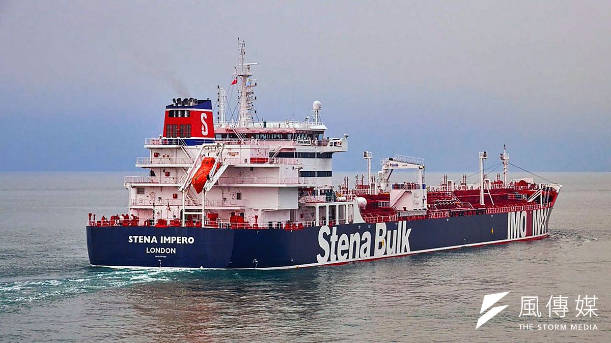 2019年7月19日在荷莫茲海峽遭伊朗扣押的英國油輪「史丹納帝國號」(Stena Impero)(AP) 2019年7月19日在荷莫茲海峽遭伊朗扣押的英國油輪「史丹納帝國號」(Stena Impero)(AP)