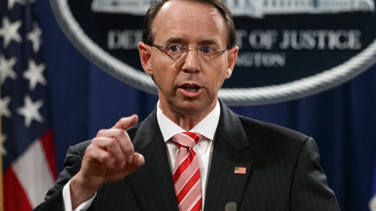 美國司法部副部長羅森斯坦(Rod Rosenstein)(AP)