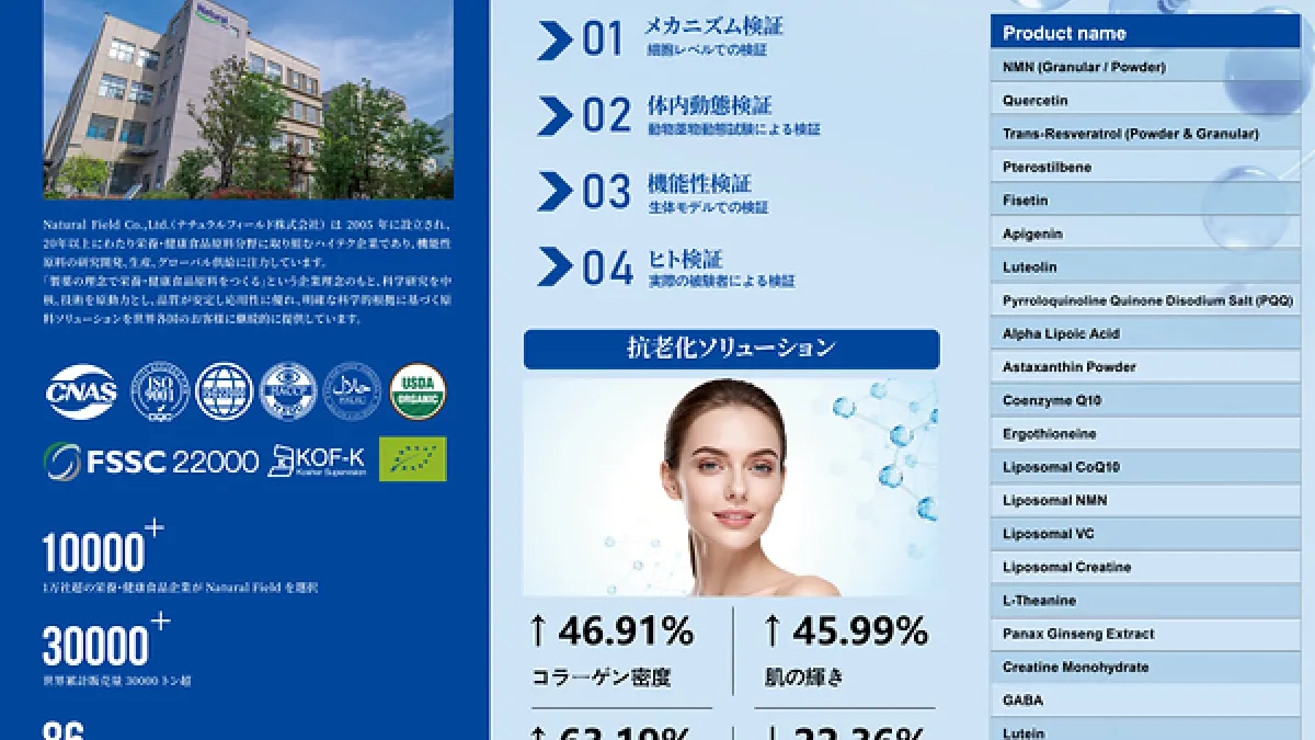 Natural Field to Showcase Liposomal Delivery Technology and Healthy Aging Nutrition Solutions at Hi Japan 2026