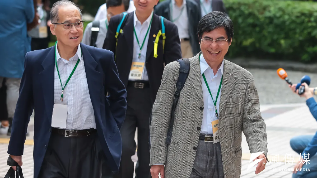 準教育部次長陳良基(右)30日出席「新內閣團隊」共識營。(顏麟宇攝)