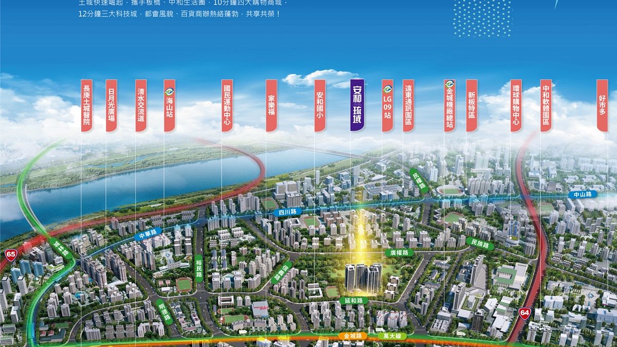 三大科技園區,三大商圈,兩條捷運環繞,多元城市機能,土城藏金,未來發展相當可期。(圖/安和琉域提供) 三大科技園區,三大商圈,兩條捷運環繞,多元城市機能,土城藏金,未來發展相當可期。(圖/安和琉域提供)