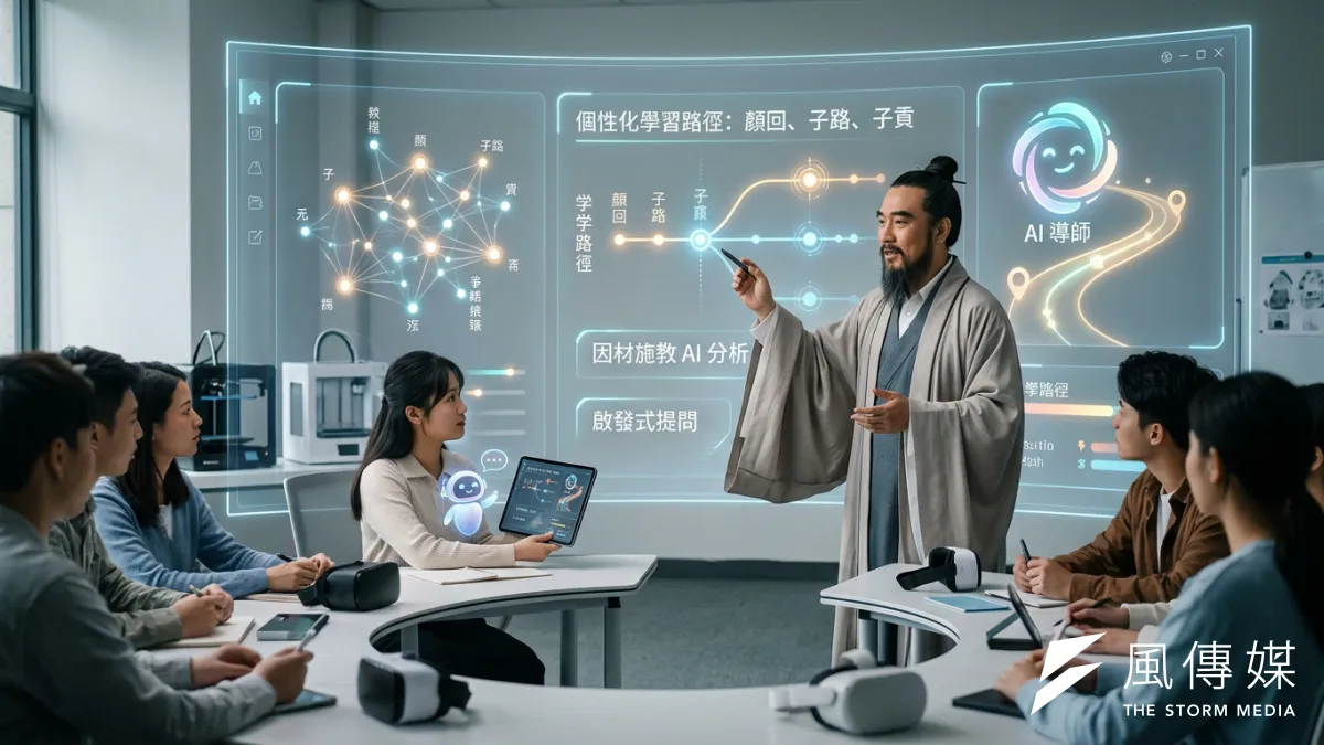 孔子在現代會如何使用AI教學? (AI生成)