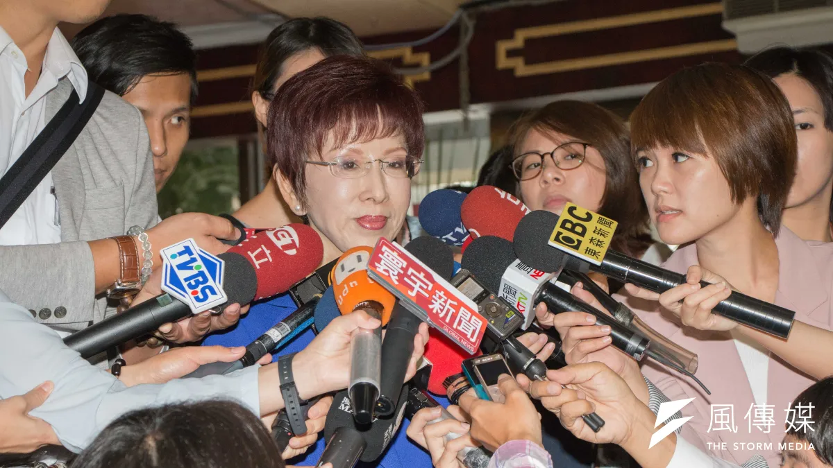 國民黨主席洪秀柱向美國在台協會主席莫健痛批民進黨是納粹、法西斯。(資料照片,李振均攝)