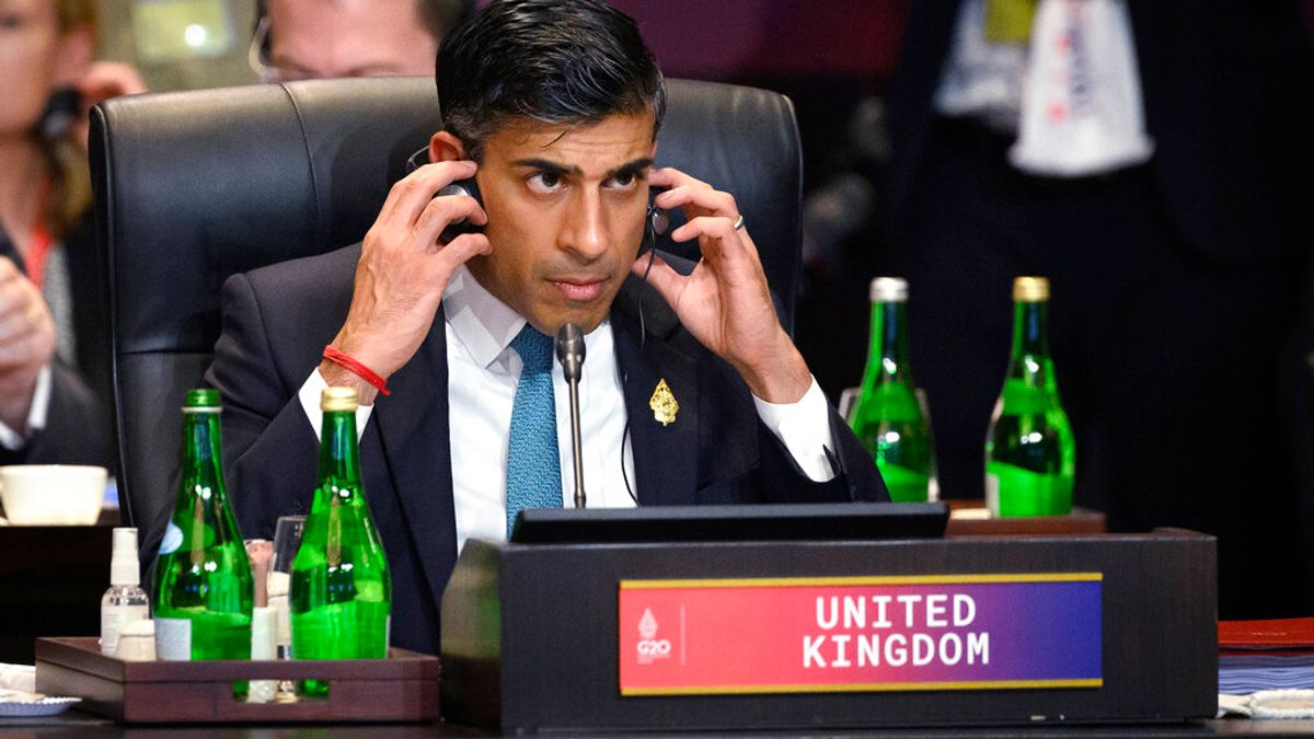 英國首相蘇納克。(美聯社) 英國首相蘇納克。(美聯社)